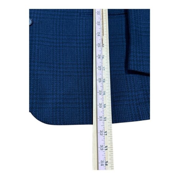 Vintage Perry Ellis Portfolio Blazer Mens 44 Wool Plaid Sport Coat Made In USA - Picture 2 of 11